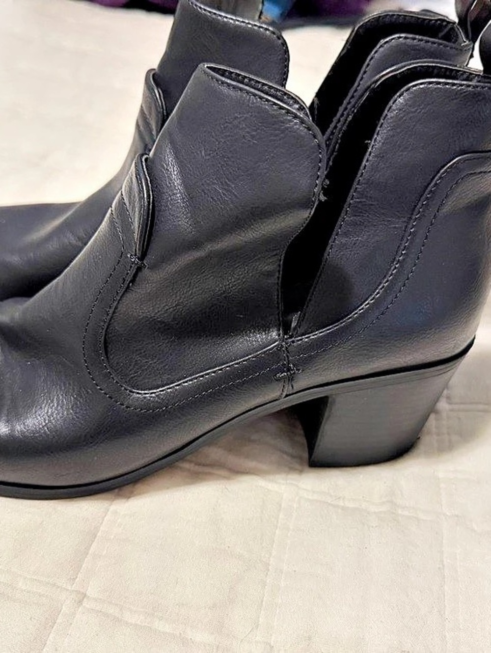 Soda Black Heeled Ankle Boots